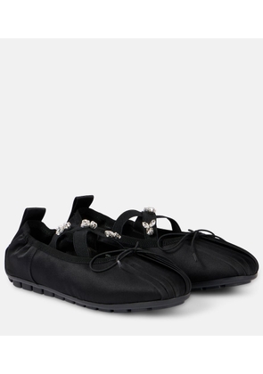 Simone Rocha Embellished satin ballet flats