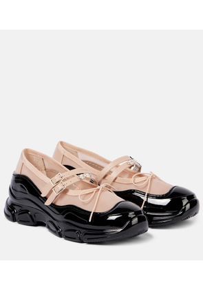 Simone Rocha Tracker leather-trimmed Mary Jane flats