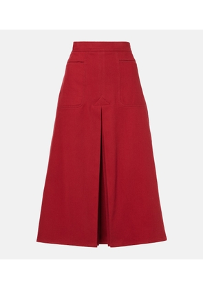 Max Mara Renoir pleated cotton midi skirt