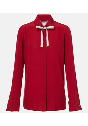 Max Mara Apollo bow-detail silk crepe blouse