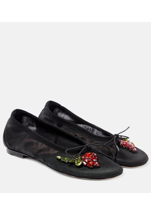 Simone Rocha Bow-detail embellished ballet flats