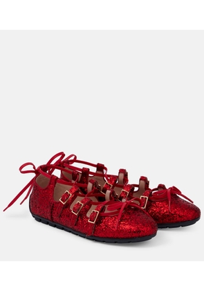 Simone Rocha Ghillie glitter ballet flats