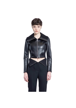 Folded Collar Leather Jacket