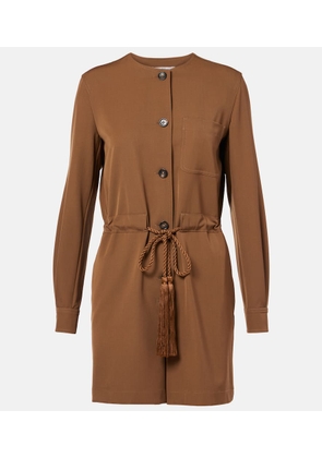 Max Mara Maine belted wool gabardine playsuit