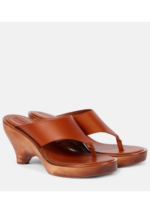 Zimmermann Wild 95 leather wedge thong sandals