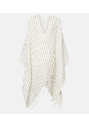 Brunello Cucinelli Striped linen poncho