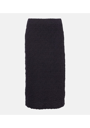 Vince Smocked cotton-blend midi skirt