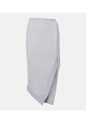The Attico Logo asymmetric cotton jersey midi skirt