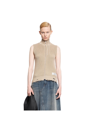 Distressed Cotton Knit Gilet