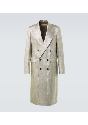 Dries Van Noten Double-breasted lame coat