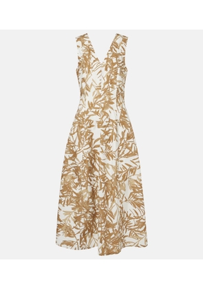 Brunello Cucinelli Printed cotton maxi dress
