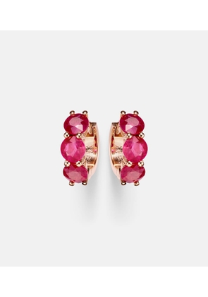 Ileana Makri 18kt rose gold hoop earrings with rubies