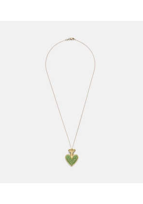 Ileana Makri Blowing Heart 18kt gold pendant necklace with Tsavorites