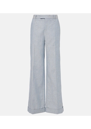 Brunello Cucinelli Linen and cotton-blend wide-leg pants