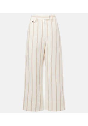 Brunello Cucinelli Monili striped linen and cotton chinos
