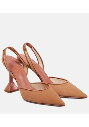 Amina Muaddi Holli mesh slingback pumps
