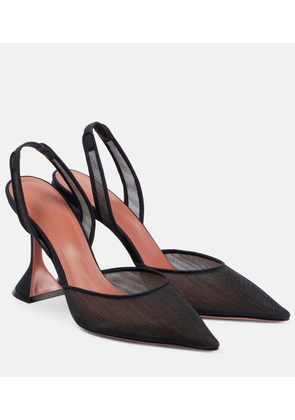 Amina Muaddi Holli mesh slingback pumps