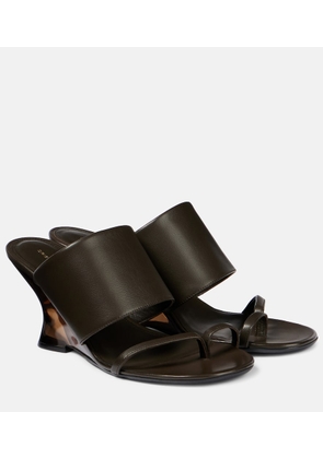 Dries Van Noten Leather wedge mules