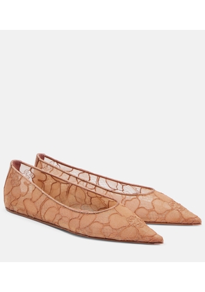 Amina Muaddi Barbara lace ballet flats