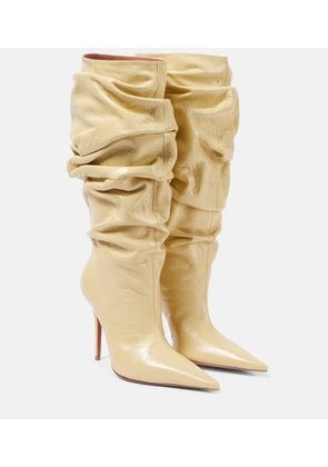 Amina Muaddi Anok 105 leather over-the-knee boots