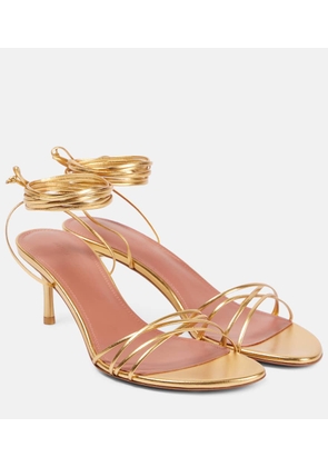 Amina Muaddi Lori 60 metallic leather sandals