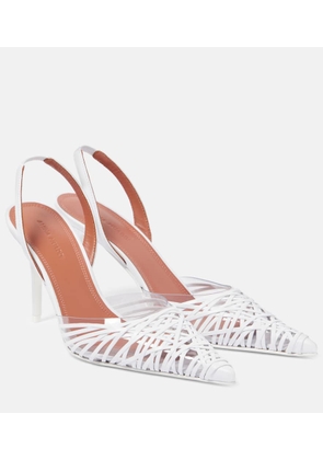 Amina Muaddi Lori 90 leather slingback pumps