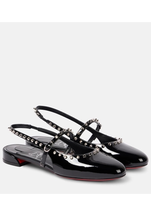 Christian Louboutin Sweet Janispikes patent leather slingback flats