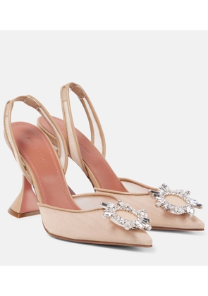 Amina Muaddi Begum 95 mesh slingback pumps