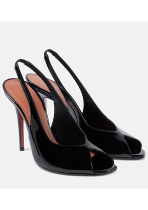 Amina Muaddi Kristina 105 patent leather peep-toe pumps