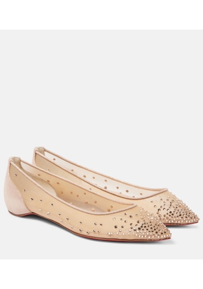 Christian Louboutin Follies Strass mesh ballet flats