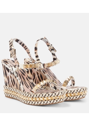 Christian Louboutin Pyraclou 110 leopard-print wedge sandals