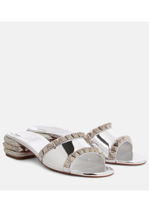 Christian Louboutin Pyramule 30 mirrored leather mules