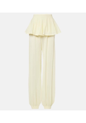 Alaia Mid-rise semi-sheer wide-leg pants
