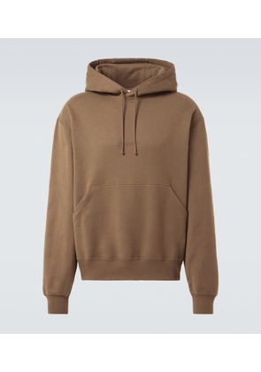 Saint Laurent Logo embroidered cotton fleece hoodie