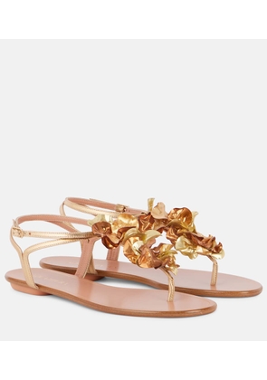 Aquazzura Applique metallic leather sandals