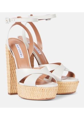 Aquazzura Sunseeker 140 leather platform sandals