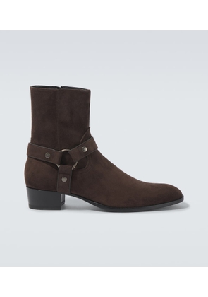 Saint Laurent Wyatt Harness 40 suede biker boots