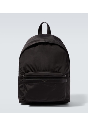 Saint Laurent City leather-trimmed ripstop backpack