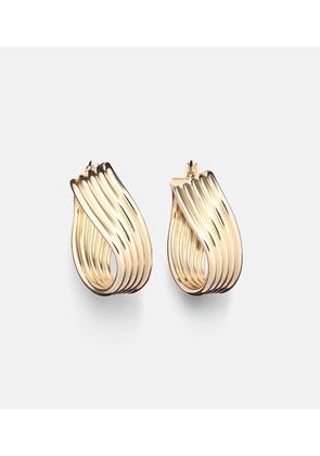Stone and Strand Swerve 10kt gold earrings