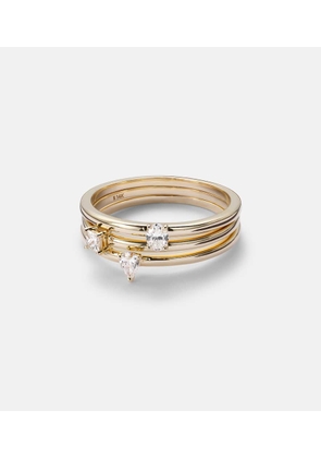 Stone and Strand 14kt gold ring with diamonds