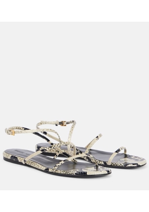 Khaite Loop snake-effect leather sandals