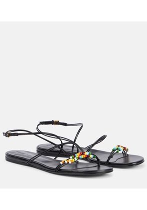 Khaite Loop beaded leather sandals