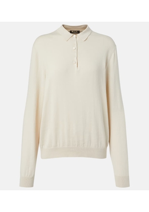 Loro Piana Ice Wish knitted cotton polo shirt
