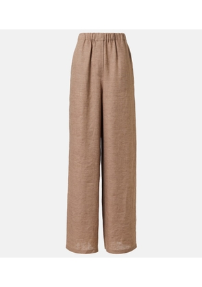 Loro Piana Valerio high-rise linen wide-leg pants