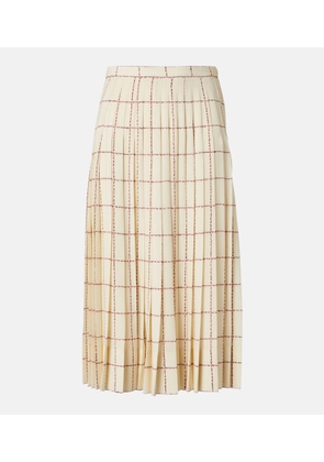 Loro Piana Clea pleated silk sable midi skirt