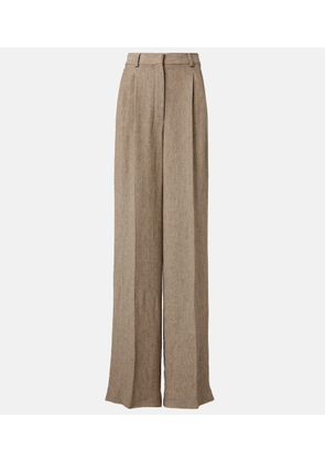 Loro Piana Nyack chevron linen crepe wide-leg pants