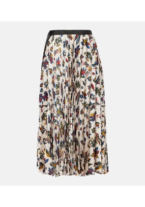 Sacai Printed pleated midi skirt