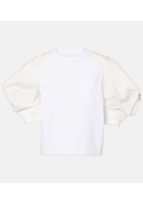 Sacai Puff-sleeve cotton-blend T-shirt