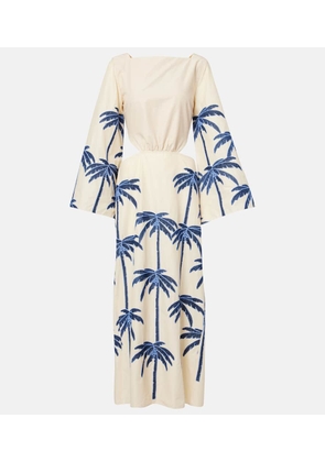 Johanna Ortiz Journey embroidered cutout midi dress