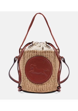 Chloe Horse Medal Small woven bucket bag